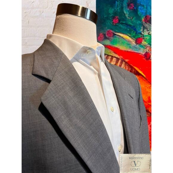 Valentino Uomo 44R Gray Nailhead Lightweight Blazer Sport Coat Jacket Note - Picture 3 of 14